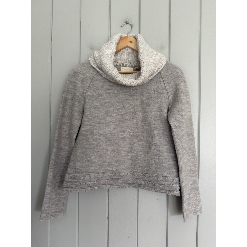 Anthropologie Sleeping on Snow Meribel Gray Cowl Neck Wool Blend Sweater XS - Picture 1 of 5
